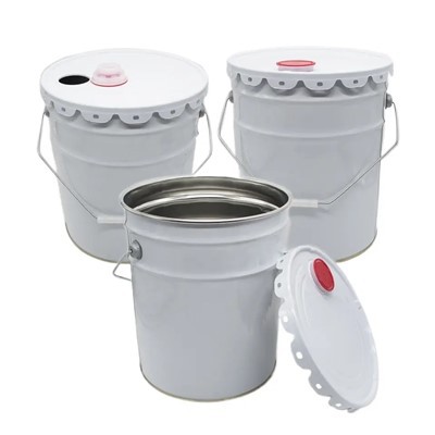 5 Gallon Dawb Hlau Xim Lub Taub Hau Nrog Liab Yas Spout Lids