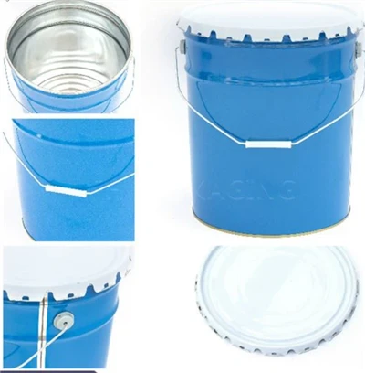 Qhib Lub taub hau Hlau Pail Nrog Unlined interiors